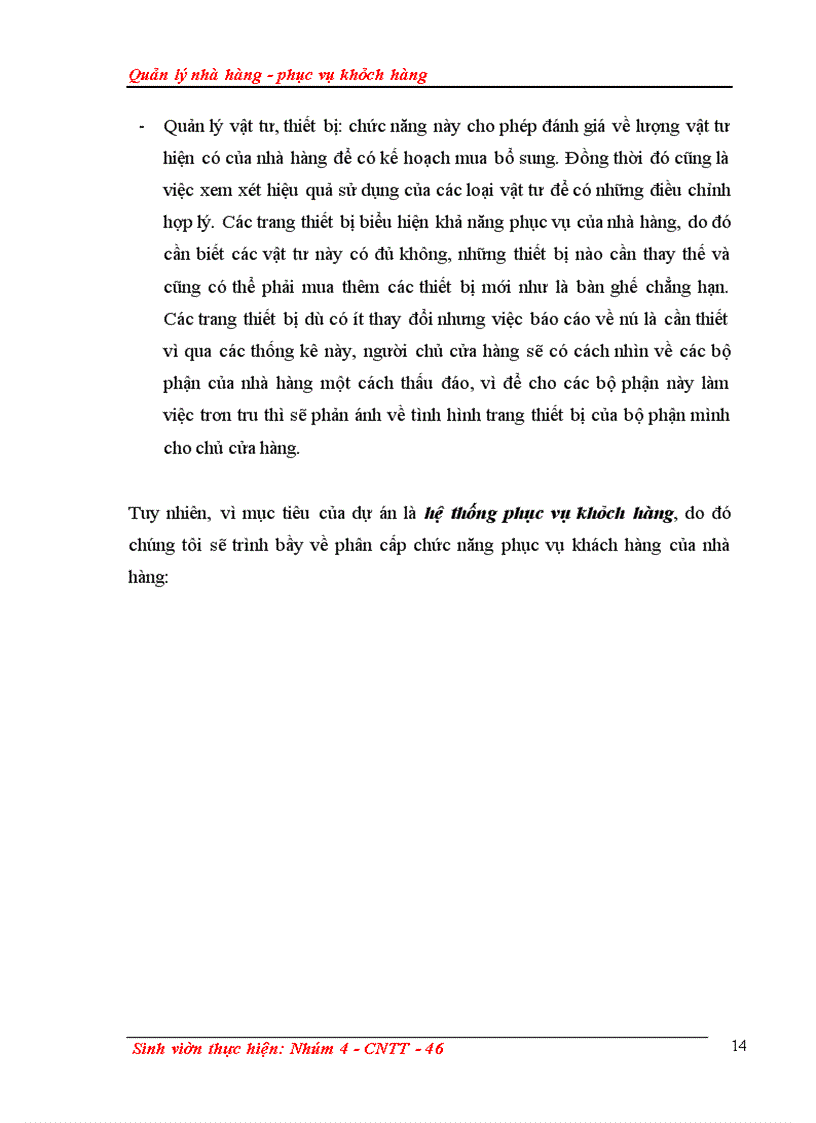 image for page Quản lý nhà hàng - phục vụ khách hàng