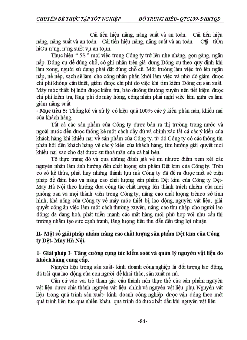 image for page Một số giải pháp nhằm nâng cao chất lượng sản phẩm Dệt kim của Công ty Dệt- May Hà Nội