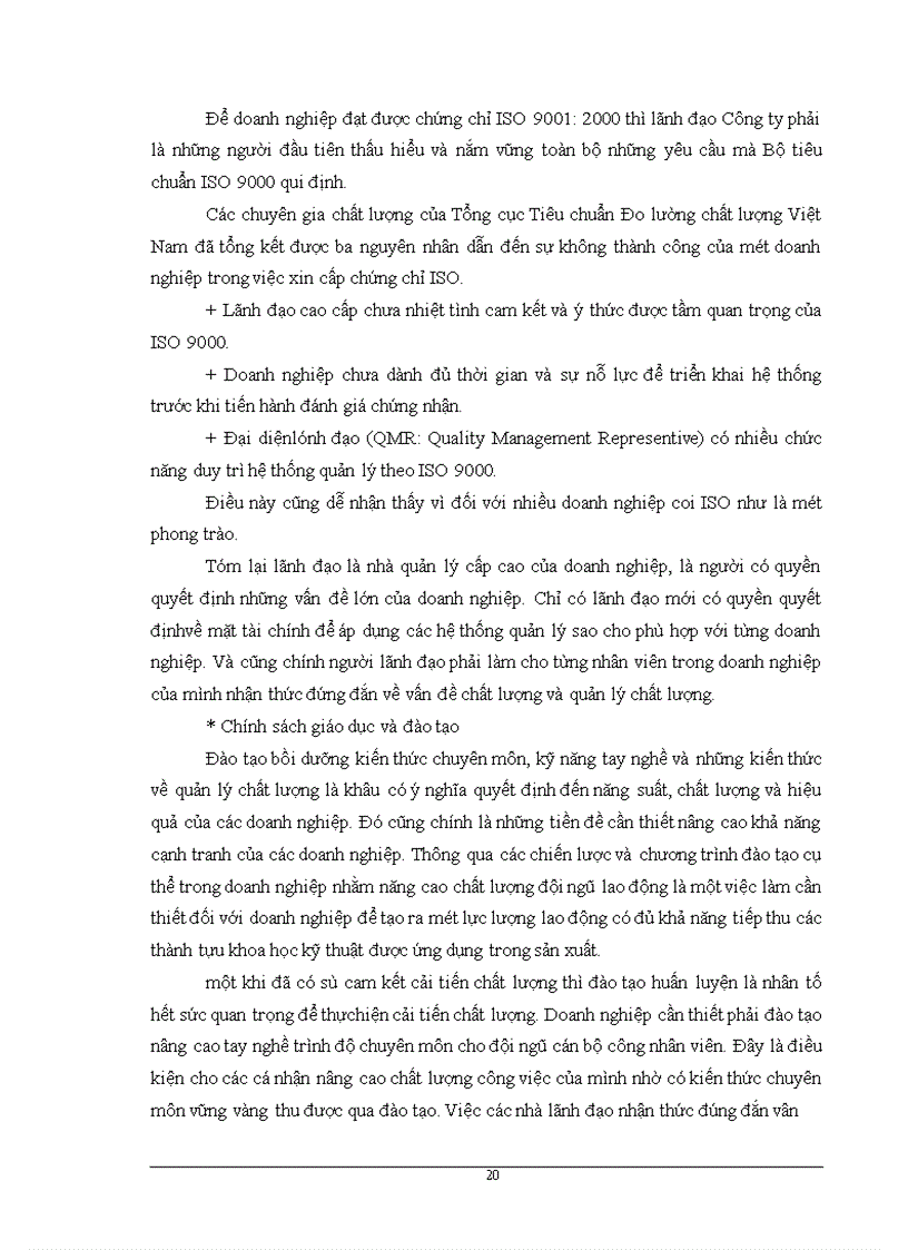 image for page Giải pháp hoàn thiện hệ thống quản lý chất lượng ISO 9001:2000 tại Công ty Cơ khí Hà Nội