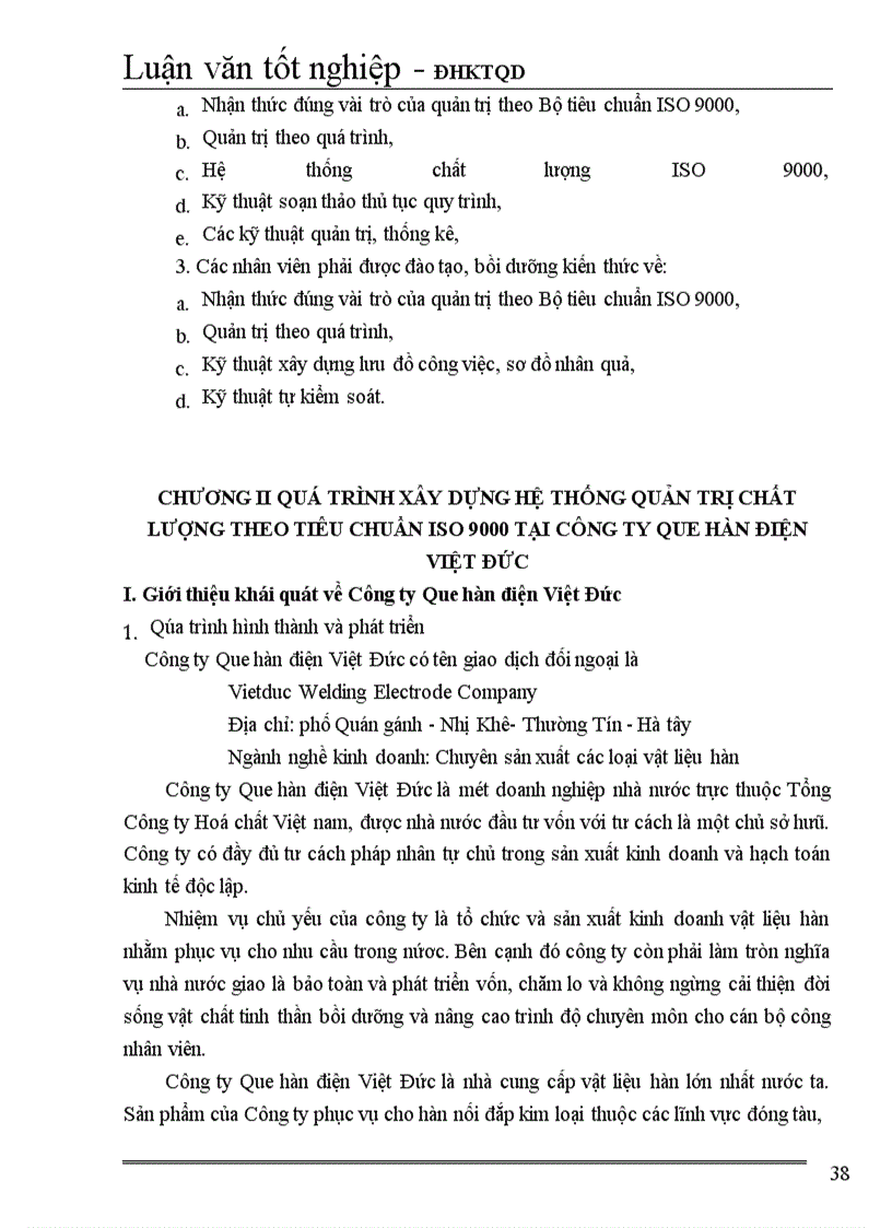 image for page Một số giải pháp hoàn thiện hệ thống quản trị chất lượng tại Công ty Que hàn điện Việt Đức