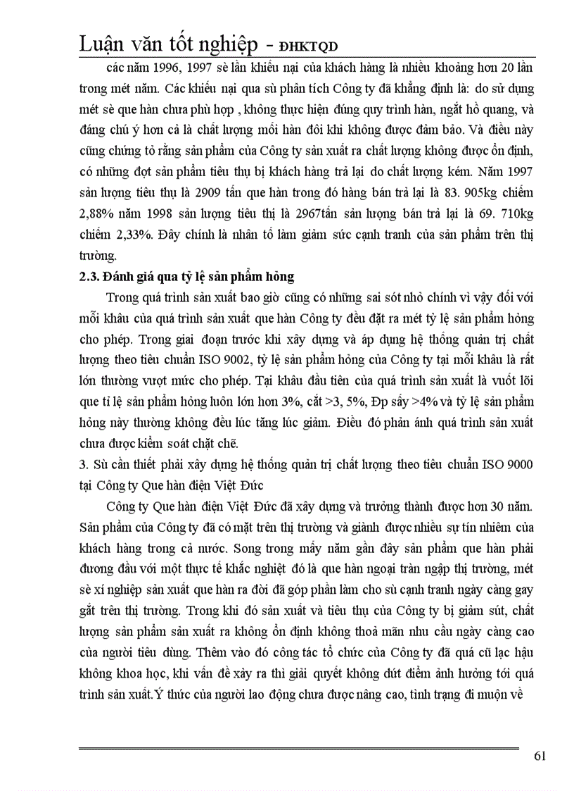 image for page Một số giải pháp hoàn thiện hệ thống quản trị chất lượng tại Công ty Que hàn điện Việt Đức