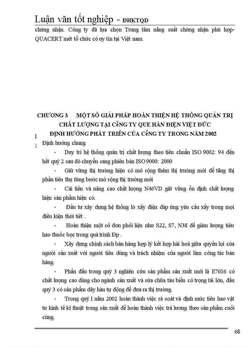 image for page Một số giải pháp hoàn thiện hệ thống quản trị chất lượng tại Công ty Que hàn điện Việt Đức