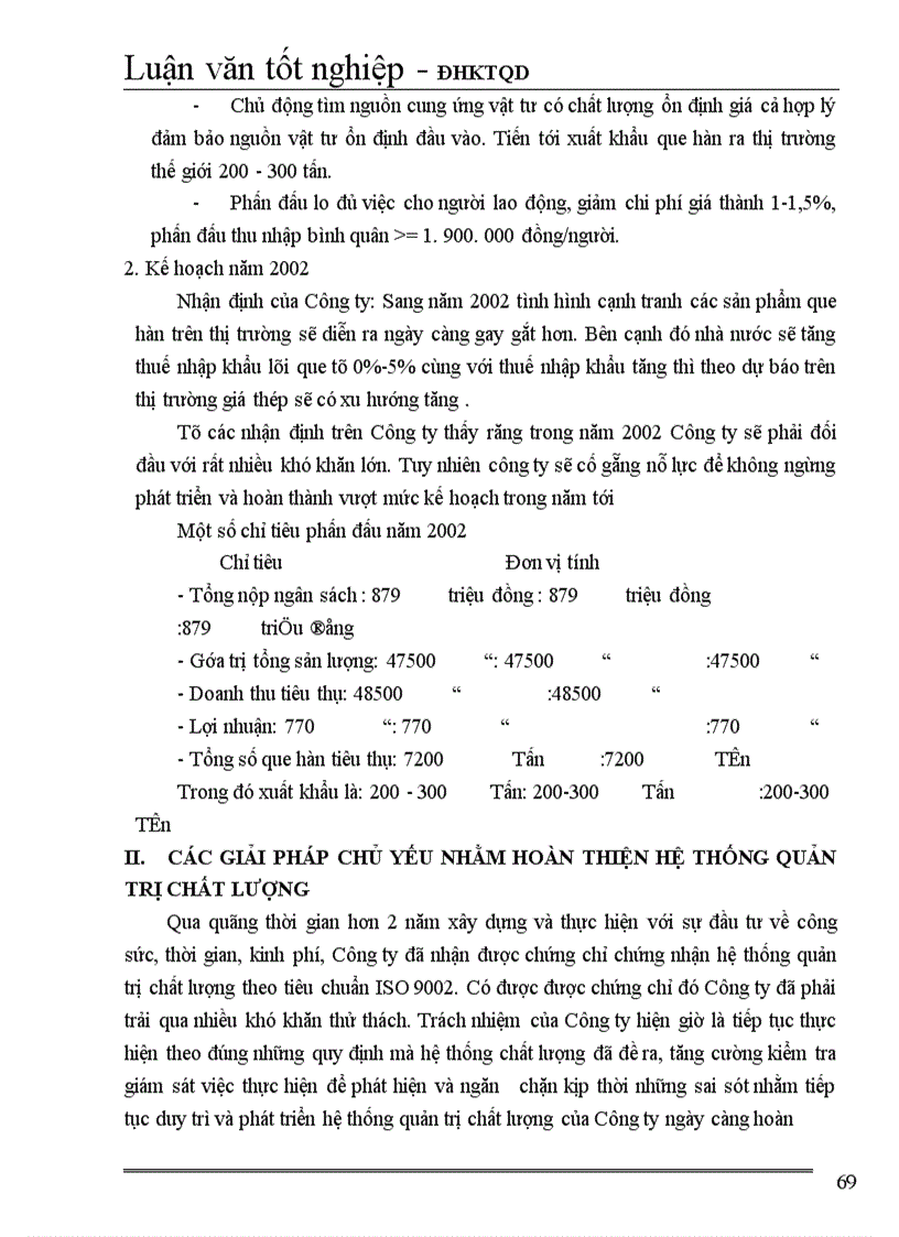 image for page Một số giải pháp hoàn thiện hệ thống quản trị chất lượng tại Công ty Que hàn điện Việt Đức