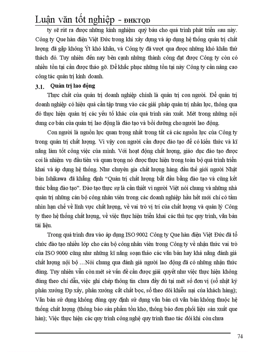 image for page Một số giải pháp hoàn thiện hệ thống quản trị chất lượng tại Công ty Que hàn điện Việt Đức