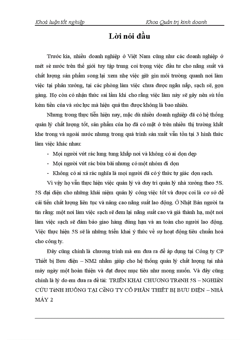 image for page Triển khai chương trình 5S – Nghiên cứu tình huống tại Công ty cổ phần Thiết bị Bưu điện – Nhà máy 2