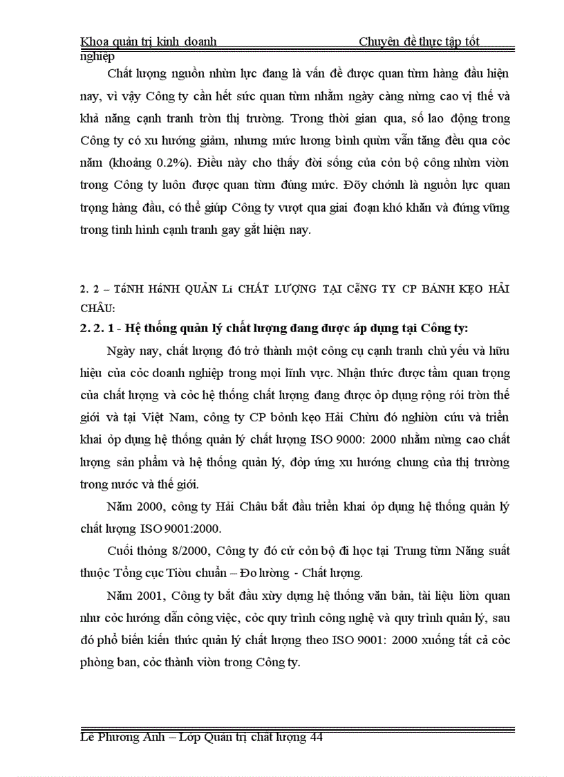 image for page Áp dụng công cụ thống kê nhằm kiểm soát và cải tiến chất lượng tại công ty CP bánh kẹo Hải Châu