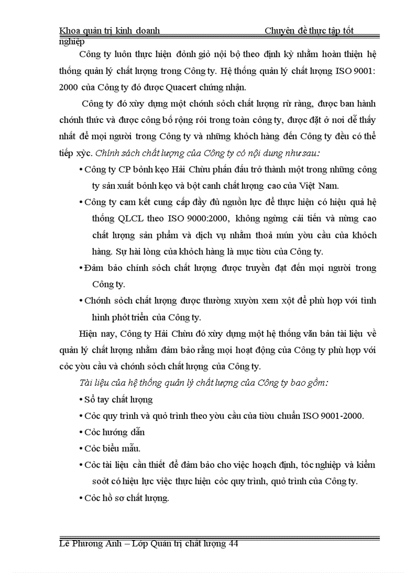 image for page Áp dụng công cụ thống kê nhằm kiểm soát và cải tiến chất lượng tại công ty CP bánh kẹo Hải Châu