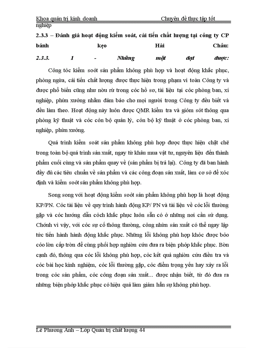 image for page Áp dụng công cụ thống kê nhằm kiểm soát và cải tiến chất lượng tại công ty CP bánh kẹo Hải Châu