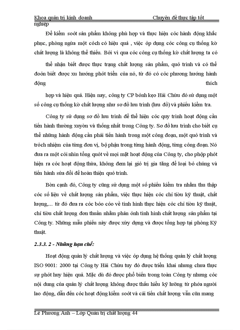 image for page Áp dụng công cụ thống kê nhằm kiểm soát và cải tiến chất lượng tại công ty CP bánh kẹo Hải Châu