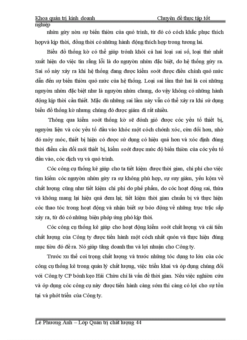 image for page Áp dụng công cụ thống kê nhằm kiểm soát và cải tiến chất lượng tại công ty CP bánh kẹo Hải Châu