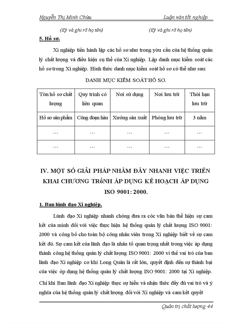 image for page Lập kế hoạch áp dụng hệ thống quản lý chất lượng ISO 9001: 2000 tại Xí nghiệp cơ khí Long Quân