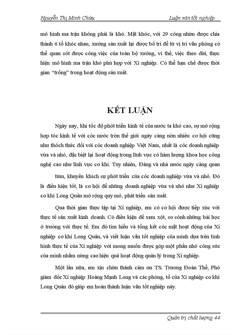 image for page Lập kế hoạch áp dụng hệ thống quản lý chất lượng ISO 9001: 2000 tại Xí nghiệp cơ khí Long Quân