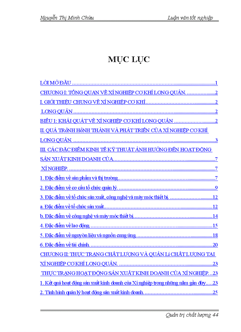 image for page Lập kế hoạch áp dụng hệ thống quản lý chất lượng ISO 9001: 2000 tại Xí nghiệp cơ khí Long Quân