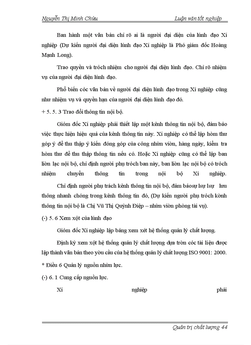 image for page Lập kế hoạch áp dụng hệ thống quản lý chất lượng ISO 9001: 2000 tại Xí nghiệp cơ khí Long Quân