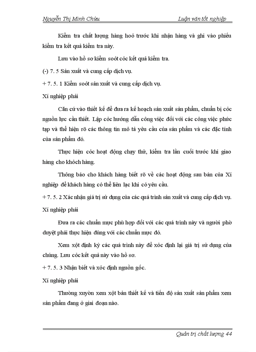image for page Lập kế hoạch áp dụng hệ thống quản lý chất lượng ISO 9001: 2000 tại Xí nghiệp cơ khí Long Quân