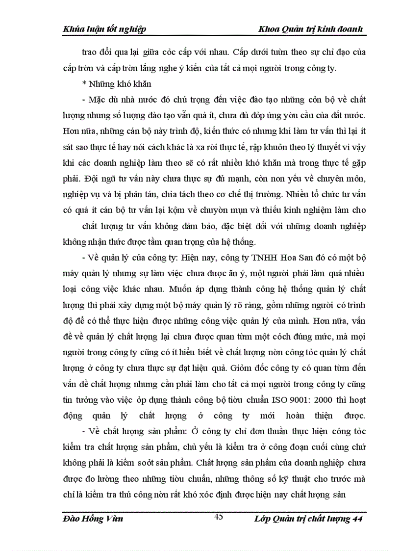 image for page Xây dựng hệ thống quản lý chất lượng ISO 9001: 2000 tại công ty TNHH Hoa San