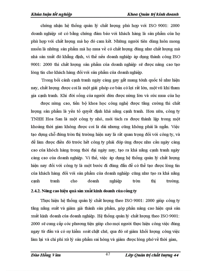 image for page Xây dựng hệ thống quản lý chất lượng ISO 9001: 2000 tại công ty TNHH Hoa San