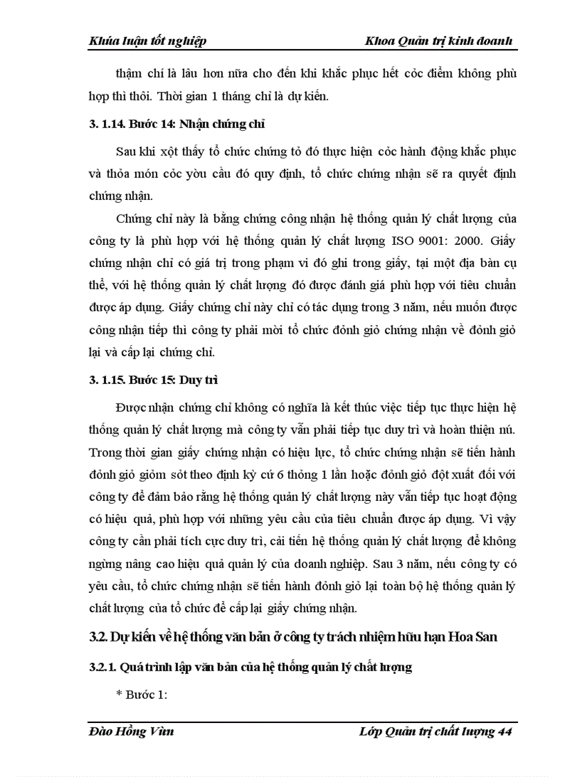 image for page Xây dựng hệ thống quản lý chất lượng ISO 9001: 2000 tại công ty TNHH Hoa San