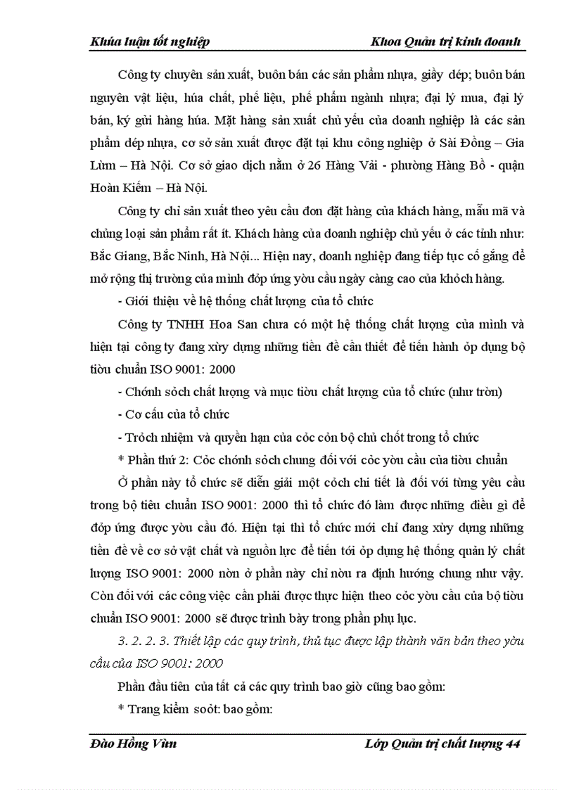 image for page Xây dựng hệ thống quản lý chất lượng ISO 9001: 2000 tại công ty TNHH Hoa San