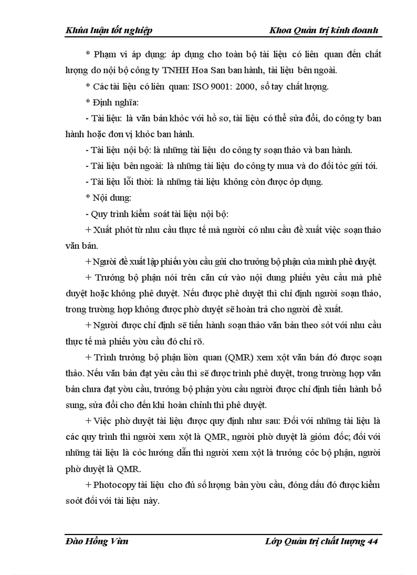 image for page Xây dựng hệ thống quản lý chất lượng ISO 9001: 2000 tại công ty TNHH Hoa San