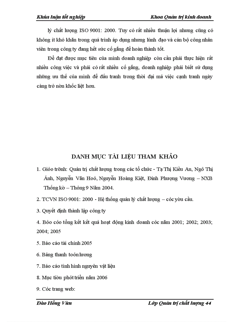 image for page Xây dựng hệ thống quản lý chất lượng ISO 9001: 2000 tại công ty TNHH Hoa San