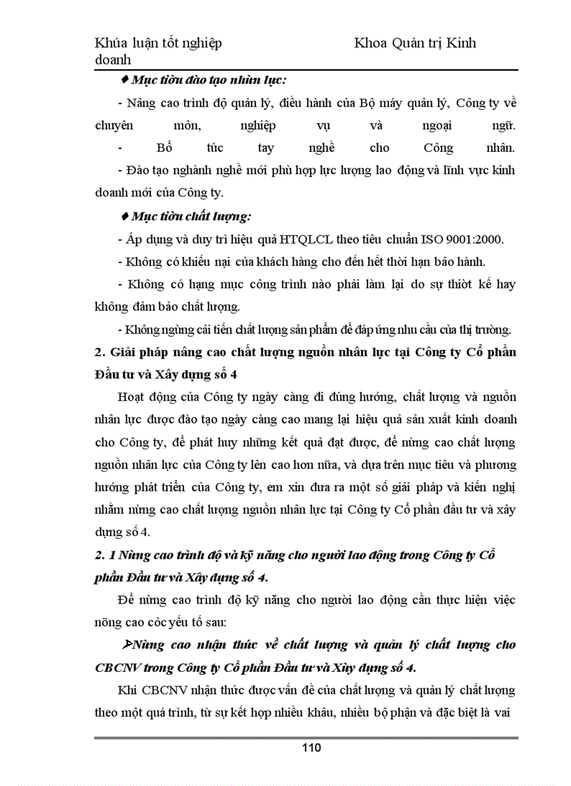 image for page Nâng cao chất lượng nguồn nhân lực tại Công ty Cổ phần đầu tư và xây dựng số 4