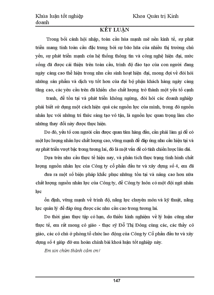 image for page Nâng cao chất lượng nguồn nhân lực tại Công ty Cổ phần đầu tư và xây dựng số 4
