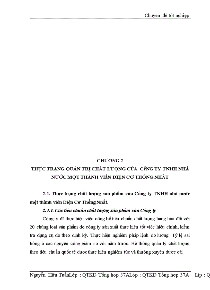 image for page Giải pháp nâng cao chất lượng sản phẩm ở Công ty TNHH nhà nước một thành viên Điện Cơ Thống Nhất