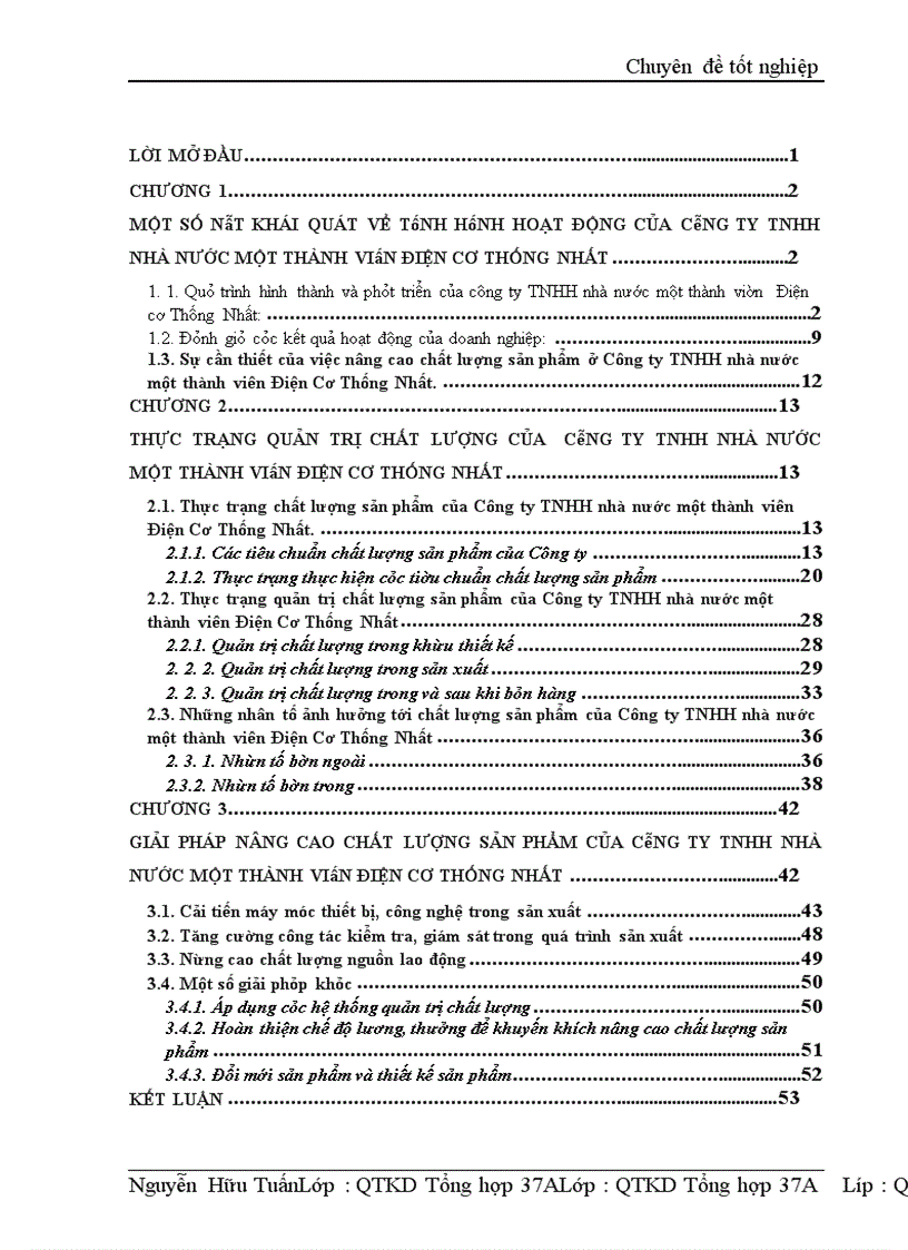image for page Giải pháp nâng cao chất lượng sản phẩm ở Công ty TNHH nhà nước một thành viên Điện Cơ Thống Nhất