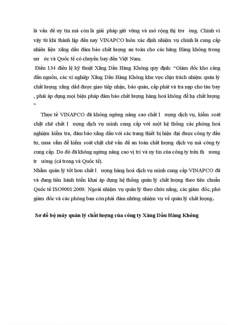 image for page Tạo điều kiện thuận lợi áp dụng thành công hệ thống quản lý chất lượng theo tiêu chuẩnQuốc tế ISO9001-2000 ở công ty Xăng Dầu Hàng Không