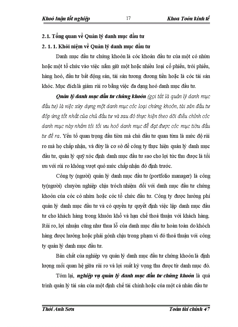 image for page Quản trị và đánh giá rủi ro của danh mục đầu tư trên thị trường chứng khoán Việt Nam