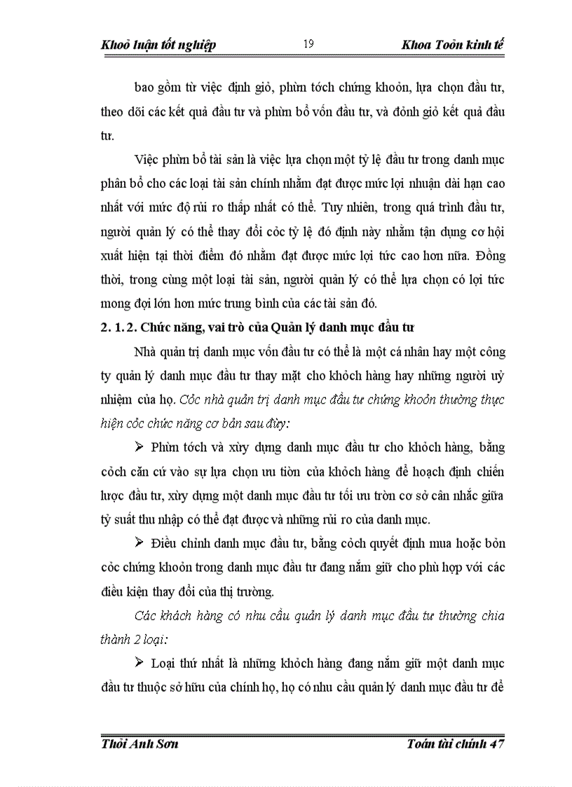 image for page Quản trị và đánh giá rủi ro của danh mục đầu tư trên thị trường chứng khoán Việt Nam