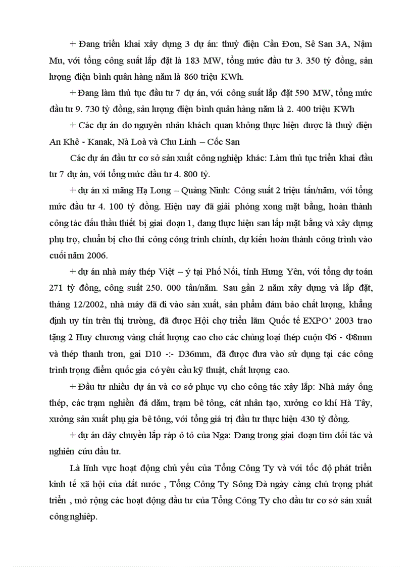 image for page Thực trạng và giải pháp về hoạt động đầu tư phát triển tại Tổng Công Ty Sông Đa