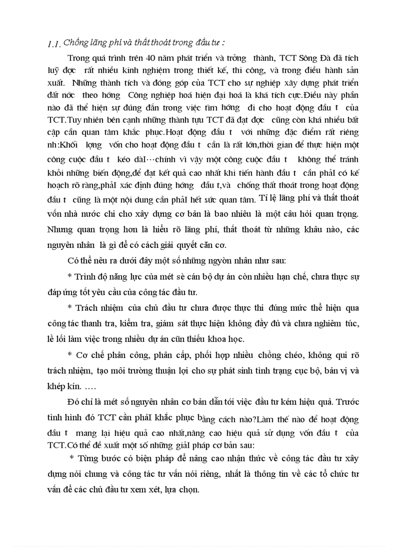 image for page Thực trạng và giải pháp về hoạt động đầu tư phát triển tại Tổng Công Ty Sông Đa