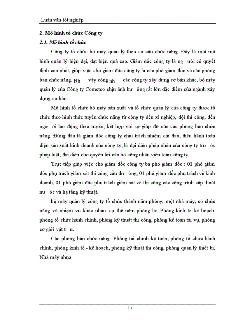 image for page Thực trạng và một số giải pháp nhằm nâng cao khả năng thắng thầu của công ty Xây dựng cấp thoát nước và hạ tầng kỹ thuật – Cometco