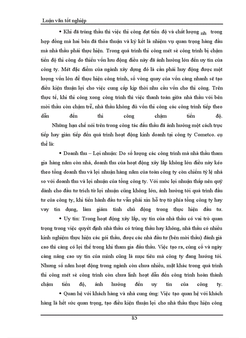 image for page Thực trạng và một số giải pháp nhằm nâng cao khả năng thắng thầu của công ty Xây dựng cấp thoát nước và hạ tầng kỹ thuật – Cometco