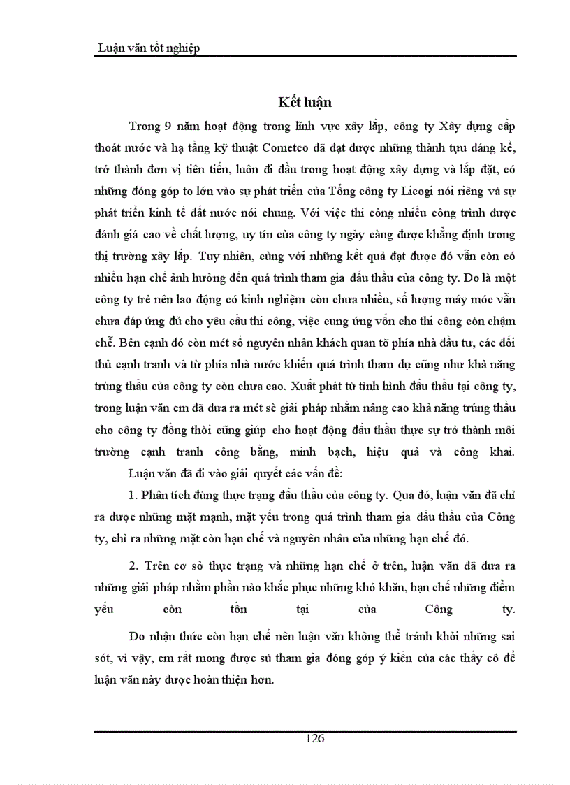 image for page Thực trạng và một số giải pháp nhằm nâng cao khả năng thắng thầu của công ty Xây dựng cấp thoát nước và hạ tầng kỹ thuật – Cometco