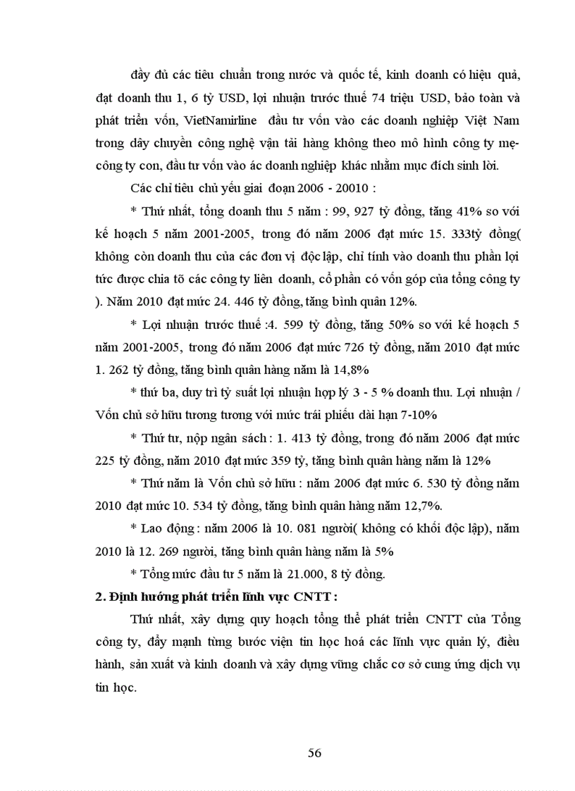 image for page Đầu tư phát triển vào vực công nghệ thông tin ở Tổng công ty hàng không Việt Nam-Thực trạng và giải pháp