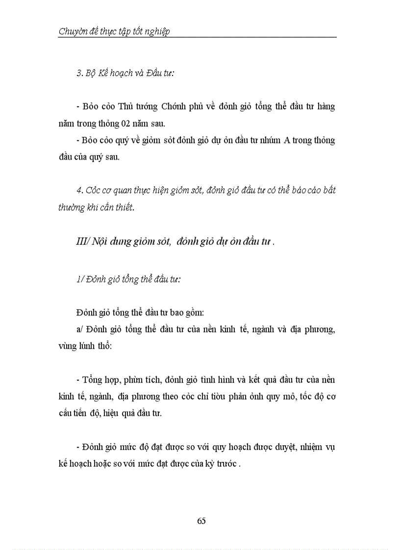 image for page Thực trạng và phương hướng tăng cường công tác Giám sát, đánh giá đầu tư tại Vụ Thẩm định và Giám sát đầu tư