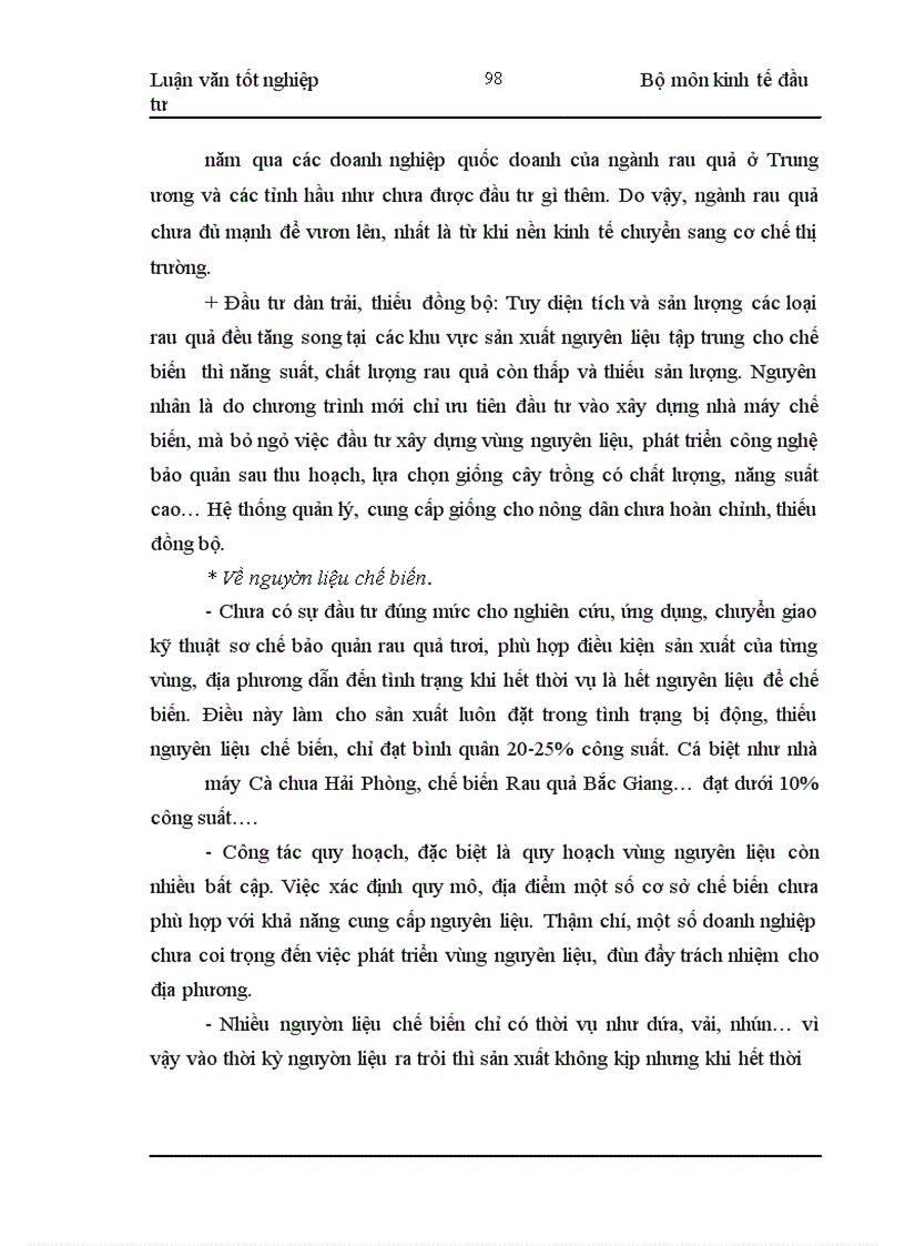 image for page Đầu tư phát triển công nghiệp chế biến rau quả của Tổng công ty Rau quả nông sản Việt Nam : Thực trạng và giải pháp