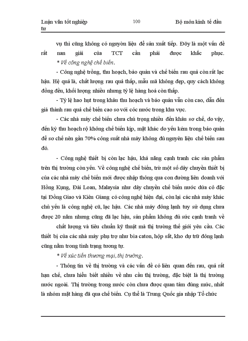 image for page Đầu tư phát triển công nghiệp chế biến rau quả của Tổng công ty Rau quả nông sản Việt Nam : Thực trạng và giải pháp