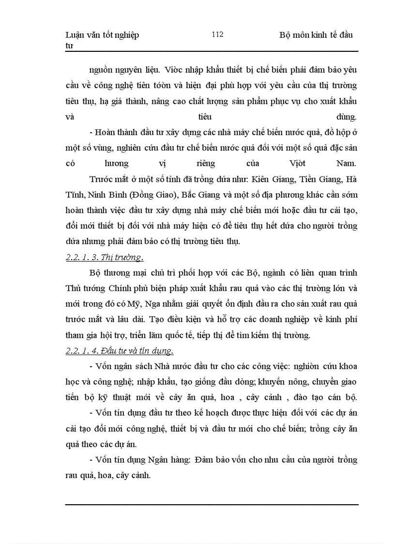 image for page Đầu tư phát triển công nghiệp chế biến rau quả của Tổng công ty Rau quả nông sản Việt Nam : Thực trạng và giải pháp