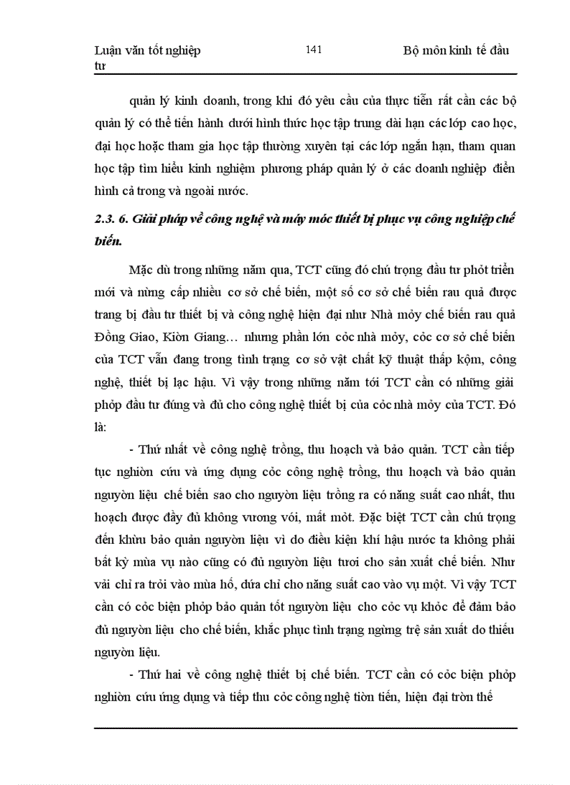 image for page Đầu tư phát triển công nghiệp chế biến rau quả của Tổng công ty Rau quả nông sản Việt Nam : Thực trạng và giải pháp