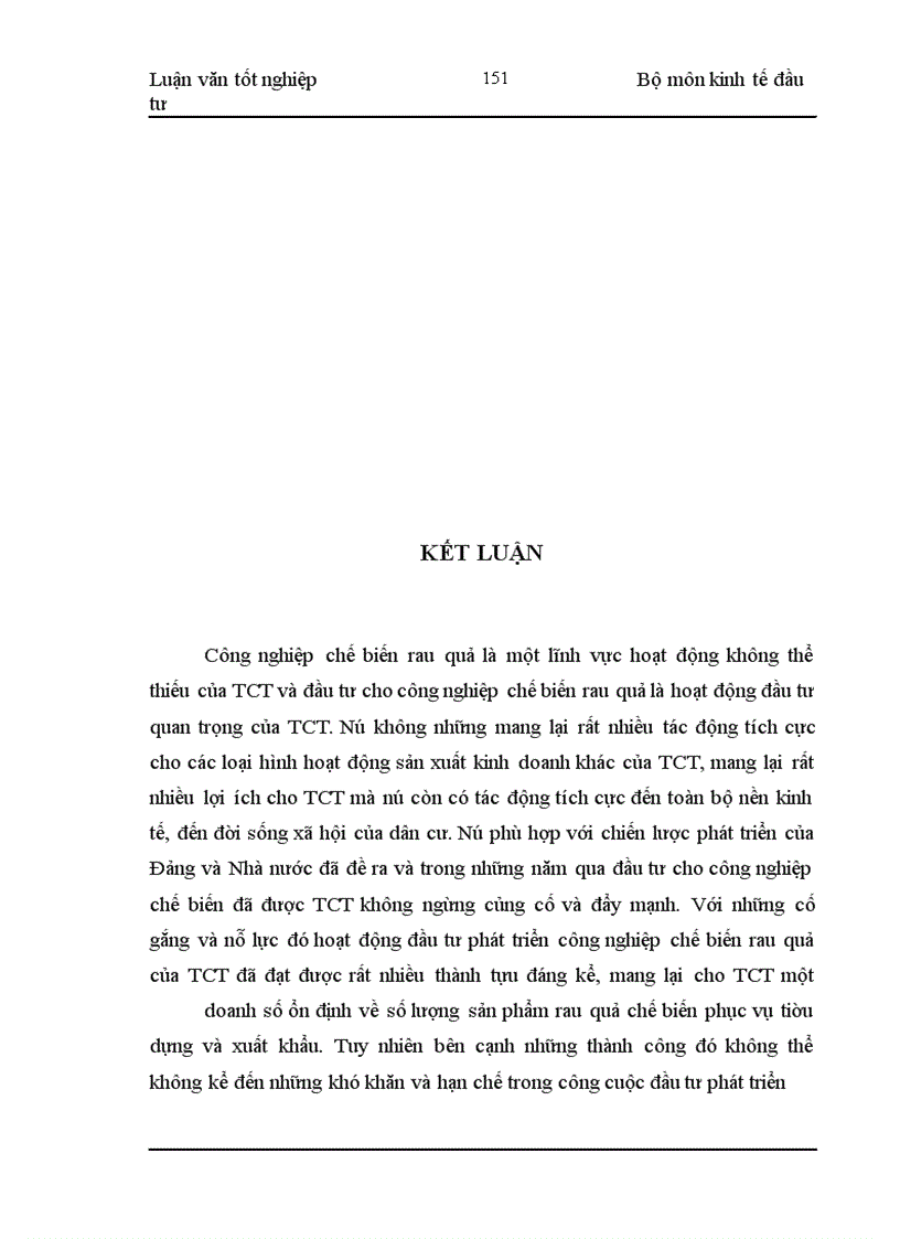 image for page Đầu tư phát triển công nghiệp chế biến rau quả của Tổng công ty Rau quả nông sản Việt Nam : Thực trạng và giải pháp