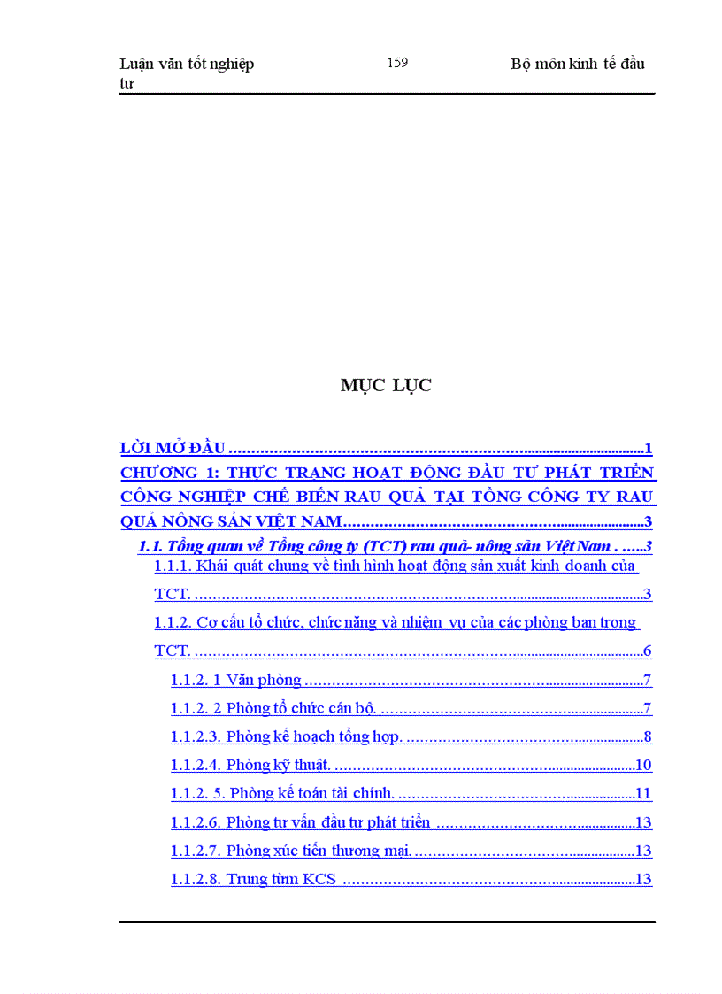image for page Đầu tư phát triển công nghiệp chế biến rau quả của Tổng công ty Rau quả nông sản Việt Nam : Thực trạng và giải pháp