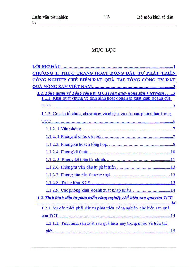 image for page Đầu tư phát triển công nghiệp chế biến rau quả của Tổng công ty Rau quả nông sản Việt Nam : Thực trạng và giải pháp
