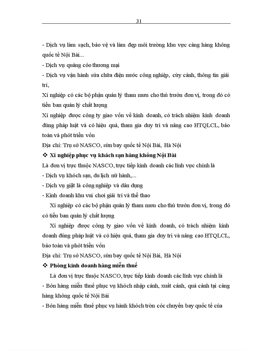 image for page Đầu tư nâng cao chất lượng dịch vụ thương mại của công ty Cổ phần dịch vụ hàng không sân bay Nội Bài