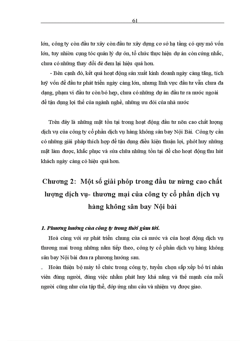 image for page Đầu tư nâng cao chất lượng dịch vụ thương mại của công ty Cổ phần dịch vụ hàng không sân bay Nội Bài