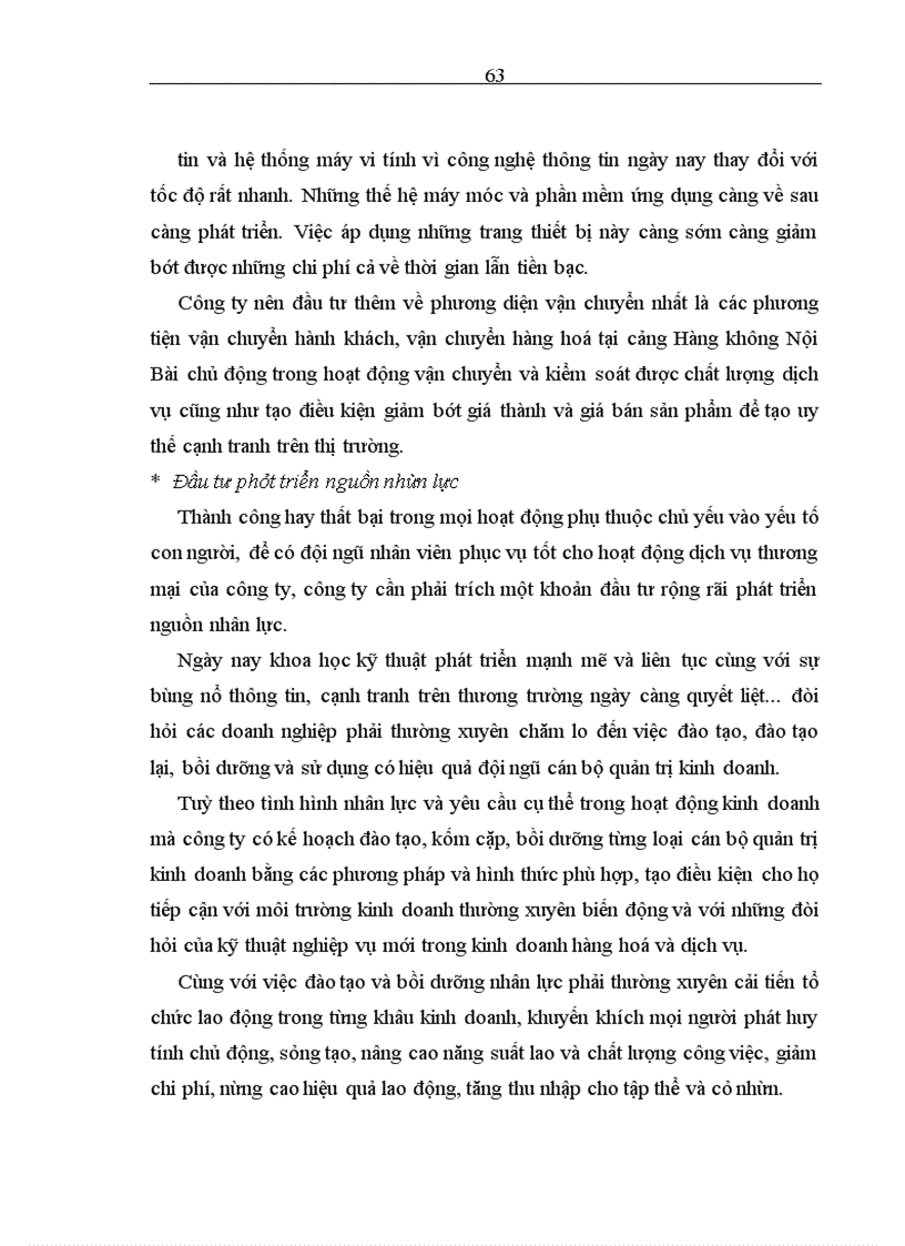 image for page Đầu tư nâng cao chất lượng dịch vụ thương mại của công ty Cổ phần dịch vụ hàng không sân bay Nội Bài