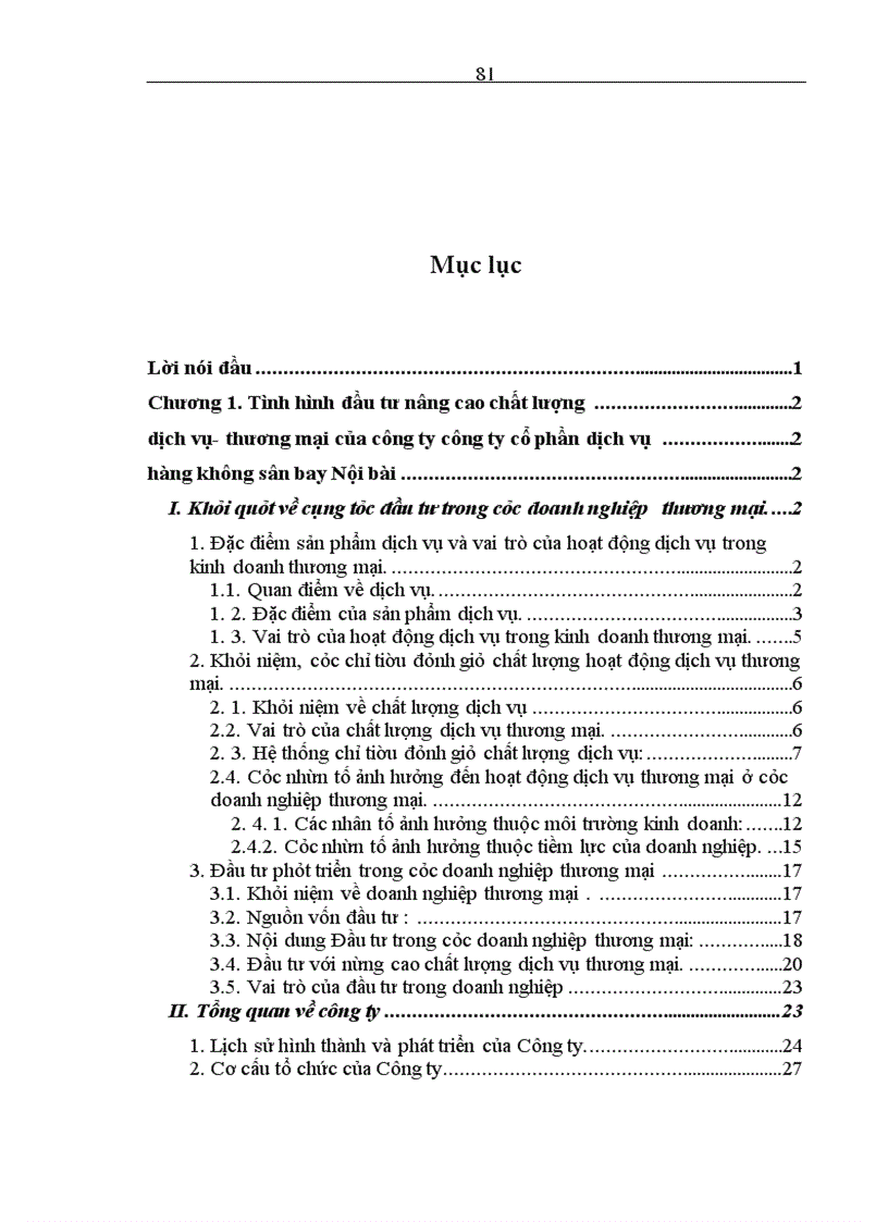image for page Đầu tư nâng cao chất lượng dịch vụ thương mại của công ty Cổ phần dịch vụ hàng không sân bay Nội Bài